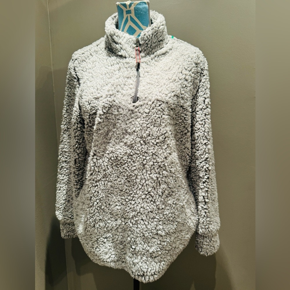 Weatherproof Vintage Women's Frosty Sherpa Pullover, DOLPHIN GREY, Size LARGE
